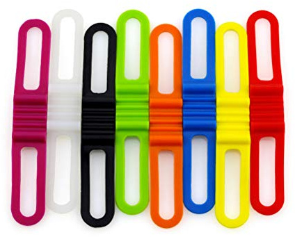 VORCOOL Fahrrad Silikonband Bandbandage Elastische Taschenlampe Halterung fuer Taschenlampen Handys Lautsprecher Lichter Halter Fahrrad Lenker (8 pcs)
