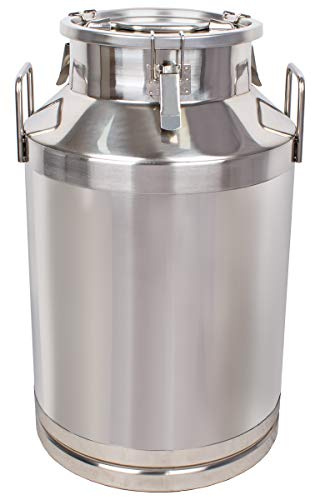 Beeketal 'BMK-60' Milchkanne Transportkanne 60 Liter aus Edelstahl, auslaufsicherer Deckel mit Spannverschluss und Gummidichtung, Molkerei Milch Kanne zum Transportieren oder zur Aufbewahrung