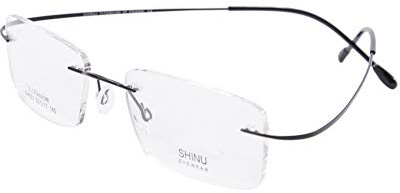 SHINU Titanium Randloser Rahmen MR-7 anti blau Light Kundenspezifische kurzsichtige Brille-NS021