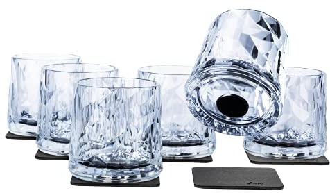 silwy® bicchieri magnetici in plastica high-tech incl. cuscinetti in gel nano in metallo - bicchieri da campeggio antiscivolo, accessori per barche e yacht (tumbler // 0,25 l // set di 6)