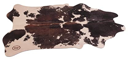 DRUMnBASE Vegan Cow Stage/Drum Rug, Non Slip Waterproof Rug for Stage or Studio Use to Reduce Vibrations, Clara Black/White, 6 FT X 5.25 FT
