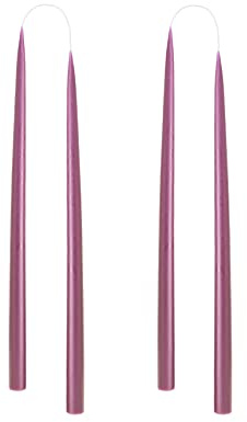 Kunstindustrien® Stabkerzen, Hergestellt in Dänemark, 42 Farben verfügbar, Tafelkerzen, Durchgefärbte Kerzen lange Brenndauer von 15Std., Kerzen Set Geschenk, 4 Stück, 2,2 x 35 cm (Helles Heidekraut)