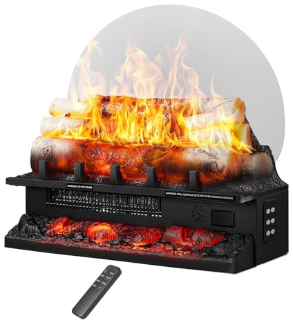 Havato Log Set Electric Fireplace Heater, 21 Vintage Design Portable Freestanding Fireplace,Realistic Flames,Overheated Protection,for Home and Office