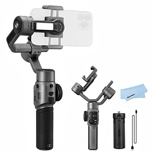Zhiyun Smooth 5S Gray Gimbal Stabilizer for Smartphone for iPhone 14 13 12 11 SE XS XR X 8 Pro MAX Plus Samsung Android Video Youtube Tiktok Vlogging, Zhiyun Smooth 5 Phone Gimbal Upgraded Version