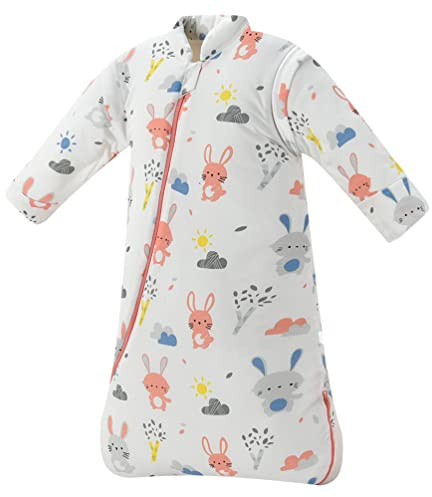 Baby Winter Schlafsack 3,5 Tog Abnehmbare Lange Ärmel Kinder Schlafsack Swaddle Cute Rabbit Unisex Jungen Mädchen Tragbare Decke Grow Bag