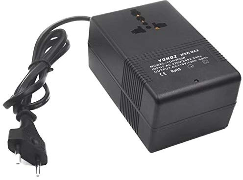 Transformador Convertidor de Voltaje 200W Reductor 220V 110V AC, Convertidor de Voltaje de Viaje, Enchufe de la UE