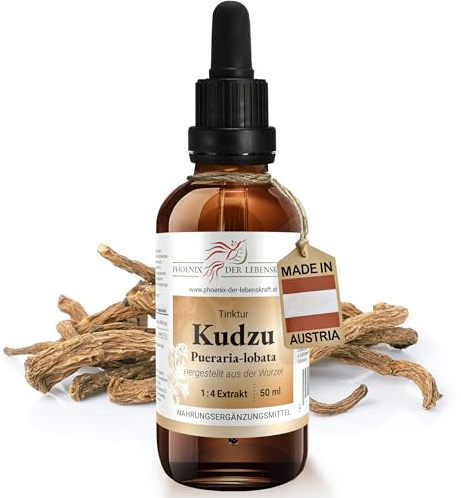 Kudzu Tinktur 50ml | Pueraria lobata Tropfen (1:4 Extrakt) | Top Premium Qualität aus Österreich | Veganes Nahrungsergänzungsmittel ohne Zusatzstoffe | Chinesische Winde Japanischer Pfeilwurz