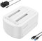 Dual Bay Hard Drive Docking Station, USB 3.0 SATA HDD Duplicator for 2.5 & 3.5 inch SATA HDD/SSD, Support Offline Clone, Backup source HDD to target HDD. K3062-White