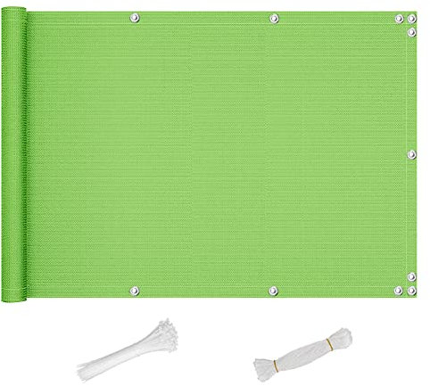 QINGLV Sichtschutz Balkon 140x700cm Balkonverkleidung Wetterfest Sonnenschutz Balkon Abdeckung Sonnenschutz Balkon FüR BalkongeläNder Terrasse Garten -Grün