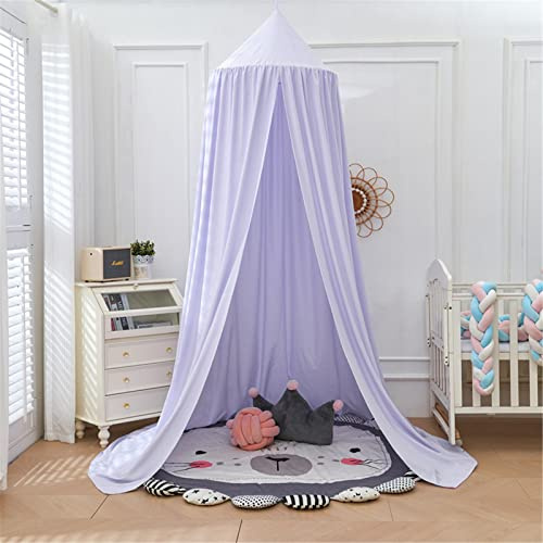 Surwin Canopy for Baby Children, Solid Colour Mosquito Net Curtain Canopy Dome Princess Bed Tent Decoration Bedroom Dressing Reading Play House (Light Purple)