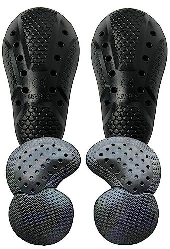 SHUOJIA Motorrad-Hosenanzug-Rüstung,abnehmbare Biker-Jeans-Hüftpolster+Knieschützer, Gelenkprotektoren,Level 1–2-Rüstung (Upgrade armor-A)