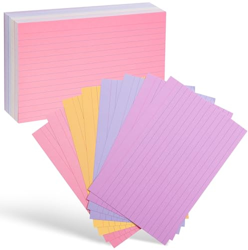 Mr. Pen Tarjetas de índice rayadas, 10 x 15 cm, 144 tarjetas, colores surtidos, tarjetas para estudiar