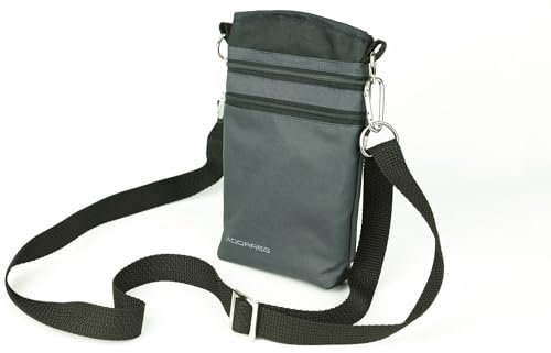 ADORRES Mit Wunschname möglich. Schultertasche, Hüfttasche, Leckerlitasche für Hunde, Futtertasche mit Magnetverschluss und Kotbeutelfach, Leckerlitasche Handyformat Magnetic Anthracite Edition