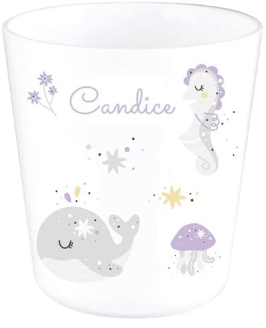 Les Trésors De Krys Gobelet en Plastique pour Enfants | Gobelet Personnalisé avec Nom |Verre Plastique Incassable Personnalisé