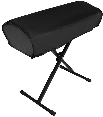TOYANDONA Schwarze Canvas Klavierabdeckung für 61 Tasten Wasserfeste und Leicht zu Reinigende Tastatur Staubschutzhülle mit Verstellbarem Kordelzug für Digitales und Elektronisches Klavier