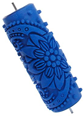 Gummi geprägt 15 cm Blumendruckrollen Blumenmuster DIY -Farbwalzen Dekorative Texturwalze für Wandmalereimaschine