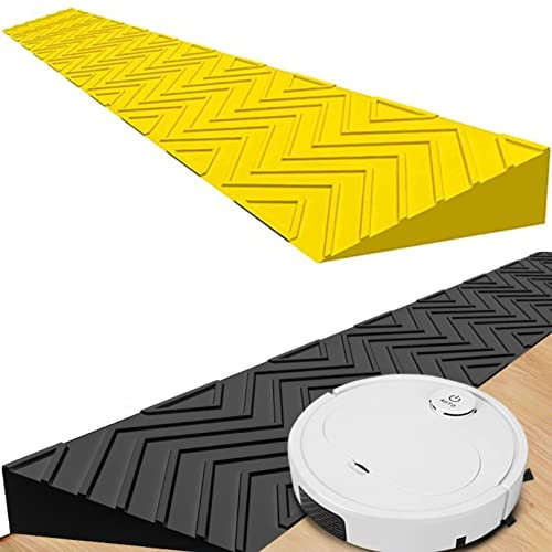 Tragbare 5,1 cm Schwellenrampe für Türen, einfacher Zugang, Bordsteinrampe für ältere Menschen, Rollstühle und Reinigungsroboter, Gelb, 100 x 8 x 2 cm