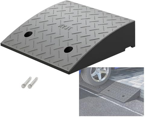 17 cm Schwellenrampe, Gummi-Kunststoff-Bordsteinrampe, Tragbare Autorampe, Auffahrrampe, Auffahrtsrampe, Geeignet für Garagen, Lagerhallen, Stufen, Autos, Fahrräder, Motorräder