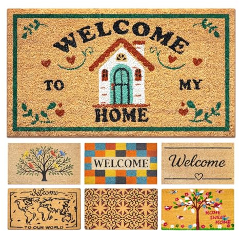 LUA VIKA Fußmatte Kokos - Welcome to My Home - 40x70 cm - Fussmatte Aussen und Innen - Fussmatten Haustür - Türmatte Außen - Fußmatten - Kokosmatte Fußmatte