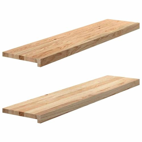 Xichuzi Davanzali 2 pz Non Trattati 110x25x2cm Legno Massello di Rovere,Davanzali per Finestre,per Interni,Davanzale Interno,Soggiorno,Decorazione-4009105