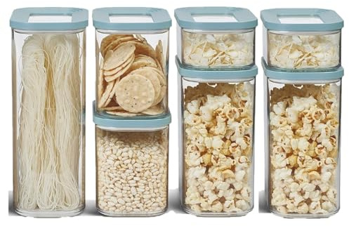 Mepal | 7-tlg. Set Vorratsdosen mit Deckel - Lebensmittelbehälter Rechteckig - Küchenorganizer aus Kunststoff - Vorratsbehälter Luftdicht | 1x 2000 ml - 2x 425 ml, 1000 ml & 1500 ml | Nordic Green
