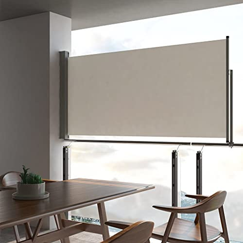 Brokky 45188 Tenda da Sole Laterale Retrattile 120 x 300 cm Crema Tenda da Sole per Esterno Avvolgibile,Tenda da Sole,Tettuccio Resistente al Sole e Impermeabile