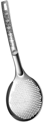 Didiseaon Versatile Kitchen Tool Stainless Steel Colander Spoon Skimmer Hanging Hole Strainer for Pasta Fries Vegetables