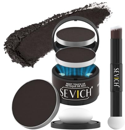 Sevich Polvere di attaccatura magnetica sostituibile in caso di attaccatura dei capelli sottile e grigio, riparazione rapida del colore dei capelli, resistente all'acqua e al sudore, facile da viaggio