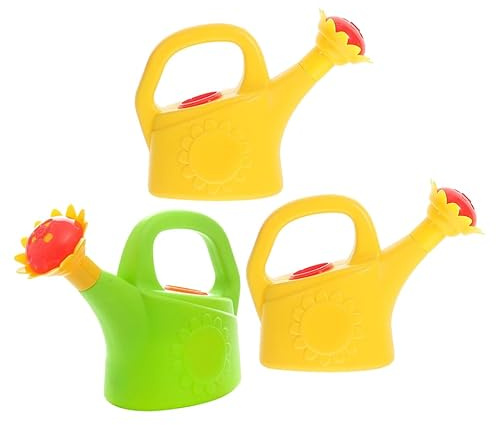 ORFOFE 3 Piezas Regadera Infantil Plástica para Baño y Jardín Juguete para Educativo para Guardería y Casa Colores Amarillo y Verde