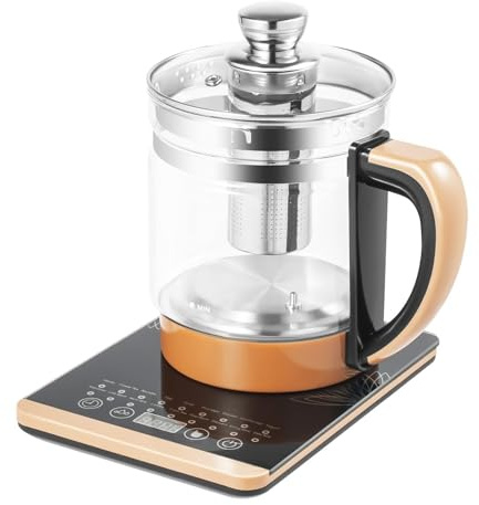 Electric Glass Kettle for Boiling Water 1.8 L Temperature Control Electric Kettle with Tea Infuse Tea Maker with 18 Smart Menu BPA-FREE & Boil-Dry Protection