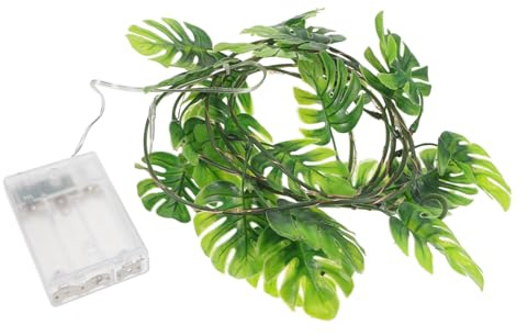 TOPPERFUN Guirlande Lumineuse à LED Lampes Forme Lierre Monstera Artificiel Décorations Fête Intérieur Extérieur Flexible et Résistante Chaleur