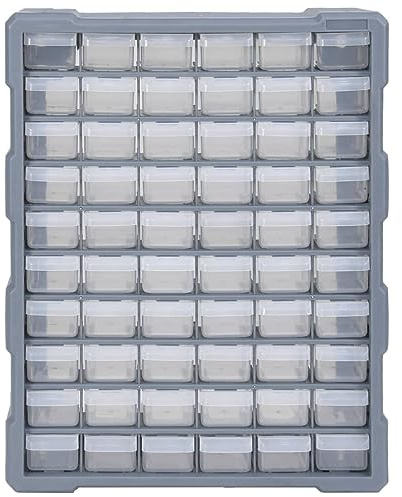 Générique Organisateur Multi-tiroirs avec 60 tiroirs 38x16x47,5 cm,Quincaillerie, Accessoires de quincaillerie, Organisation & Rangement d'outils, Boîtes à Outils, Gris (Poids 3.27KG)