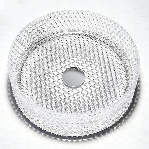 ZYCDP Glaswaschbecken Rund Badezimmer Waschbecken 360 X 360 X 115 mm Ohne Hahnloch Transparent