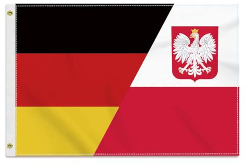 Wnzig 30×45 CM polnischer Adler Deutschland Flagge, 1×1.5 FT Klein 150D Polen banner,Strapazierfähige Doube-Seitendruck Dekor Messingösen Tiny Germany Polish Eagle