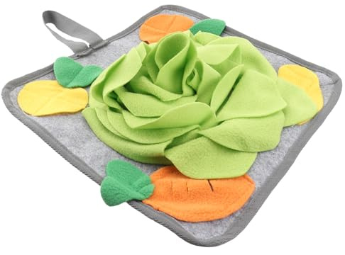 CVUTOVO Schnüffelmatte für Kaninchen aus Polarfleece mit Rutschfester Unterseite und Aufhängegurten Futtermatte zur Nasenarbeit und Langsamen Fressen für Haustiere