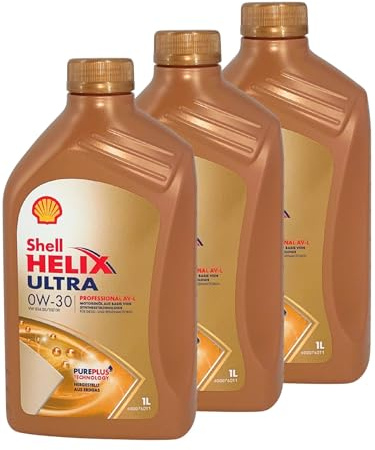 Shell Helix Ultra Professional AV-L 0W-30 Motoröl 3L Set (3x1 Liter) Motorenöl für PKW Benzin & Diesel