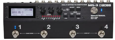 BOSS MS-3 Multi Effects Switcher, A Compact Professional Pedalboard, 112 Built-In Effects Types for Guitar And Bass, Midi-Enabled Effects & Built-In Tuner