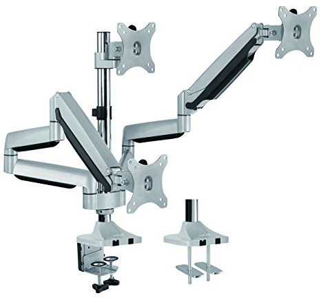 LogiLink BP0052 3-vägs monitorskrivbordsstativ 7 kg belastning, 33,02-81,28 cm (13-32 tum) silver