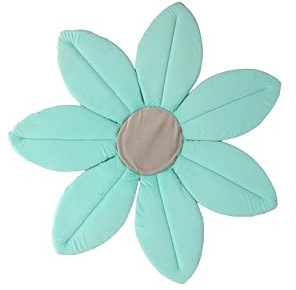 PLASTIMYR Baby-Badewannensitz, weich und sicher, handgefertigt, kompatibel mit Wickelunterlage und klappbarem Ständer, Hängematte bis 18 kg, türkisfarbenes Waschbecken, 80 x 80 x 2 cm