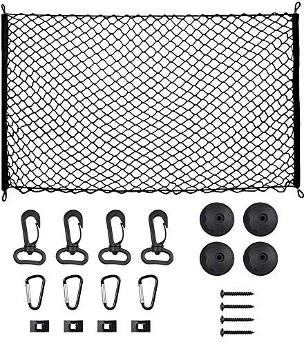 OTUAYAUTO Kofferraumnetz Auto, Kofferraum-Gepäcknetz 115x60cm aus Elastisch Nylon Erstreckt Sich auf 130x80cm