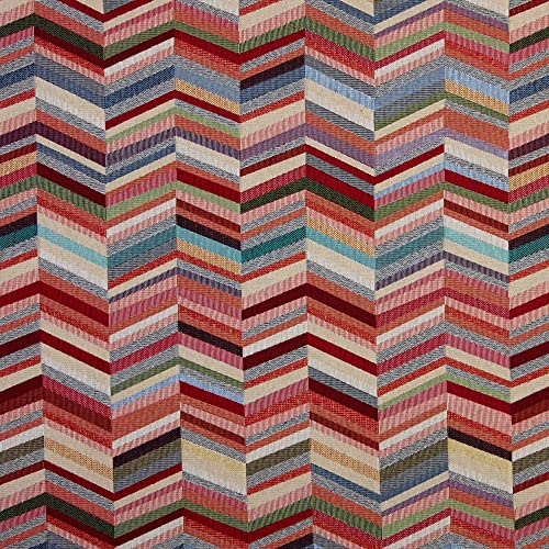 Kt KILOtela - Tela Tapicería, Jacquard Gobelino, Tapizar Sillas, Cojines, Cabecero, Sofá, Bolsos, Resistente al Desgaste, Costura Creativa, 100 cm Largo x 280 cm Ancho, Espiga, Multicolor ─ 1 metro