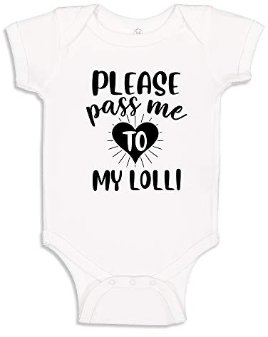 Please Pass Me to My Lolli Baby Romper 6 mo White