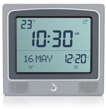 ALFAJR, Quadratische Wand und Tisch, automatische islamische Azan-Gebetsuhr CW-15