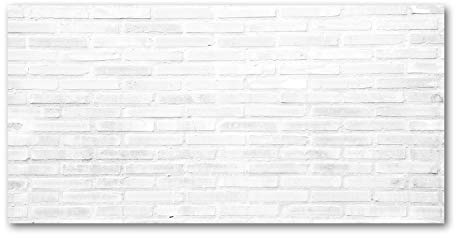 Tulup Splashback 55.12x27.56 inch / 140x70 cm Splash back Kitchen Panel Toughened Safe Glass Tempered Glass Kitchen Protection Induction Cooker Wall Protection Glass Panel - White - Bricks Bricks