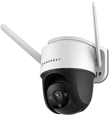 Amcrest Caméra IP extérieure PT WiFi 4 MP avec Zoom panoramique (numérique 16x) SmartHome WiFi Caméra de sécurité dôme de sécurité, panoramique/Inclinaison motorisée, Couleur Nocturne de 29,9 m, WiFi