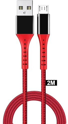 Micro USB Cable 1M 3 Pack, USB A to Micro USB Fast Charging Compatible with Samsung Galaxy S7 Edge S6 S5 J7 J6 J5 J3, Huawei Y7 Y6 Y5, Nokia, Kindle, PS4 & Xbox One Controller (Red)