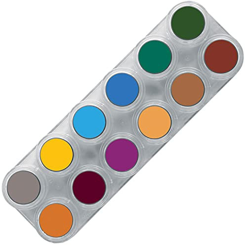 Grimas Profi Schminkpalette Water Make-Up B, 12x2.5ml, hochwertige Kinderschminke/Karnevalsschminke auf Wasserbasis