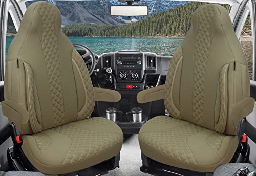 Bremer SITZBEZÜGE Juego de 2 Fundas Protectoras para Asiento de Conductor, compatibles con Ducato, Weinsberg, Adria, Dethleffs, Accesorios para Autocaravana, Incluye Fundas para reposabrazos