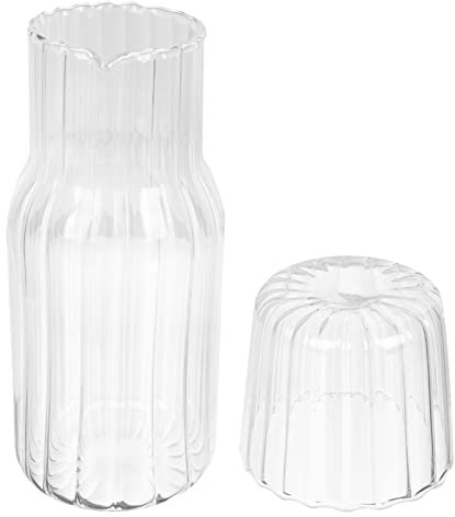 Angoily 1 Pc D'eau Froide Pour Une Personne À Pour Table De Chevet Tasse En Verre De Table De Nuit Verre Boisson Pot Carafe Avec Tasse Cruche d Costume De Boissons Un