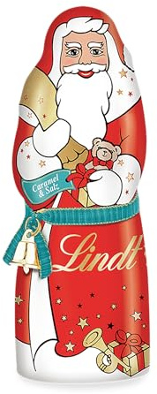Lindt Schokolade | Weihnachtsmann Caramel und Salz | 125g | Schokoladenfigur aus Vollmilchschokolade mit Caramel und einem Hauch von Salz | edle Weihnachtsfigur zum Verschenken in der Weihnachtszeit